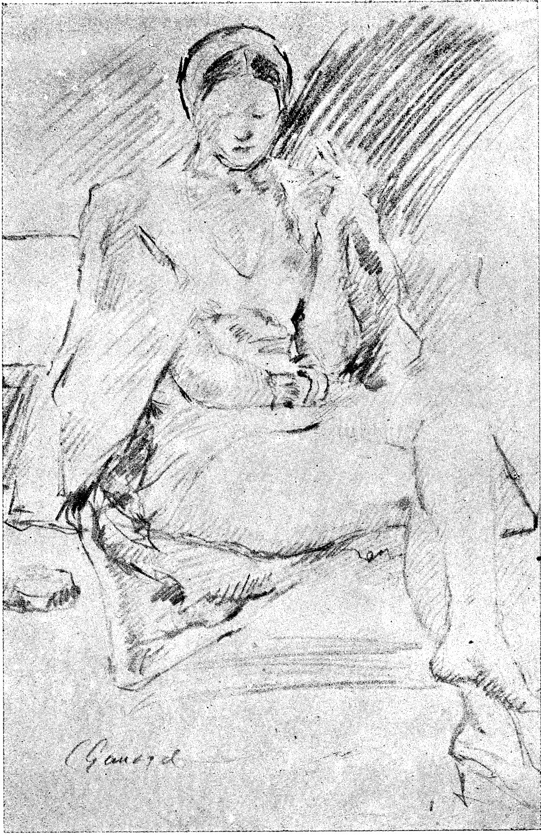رسم لامرأة جالسة