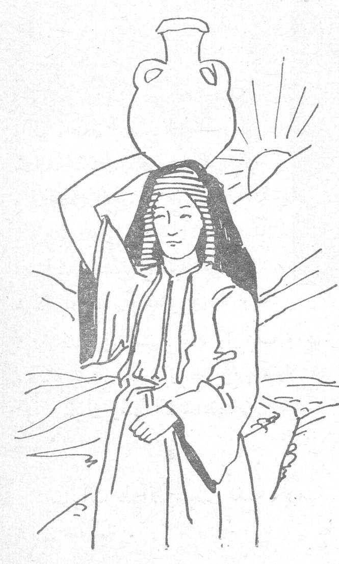 رسم توضيحي لفتاة أمام مشهد مصري