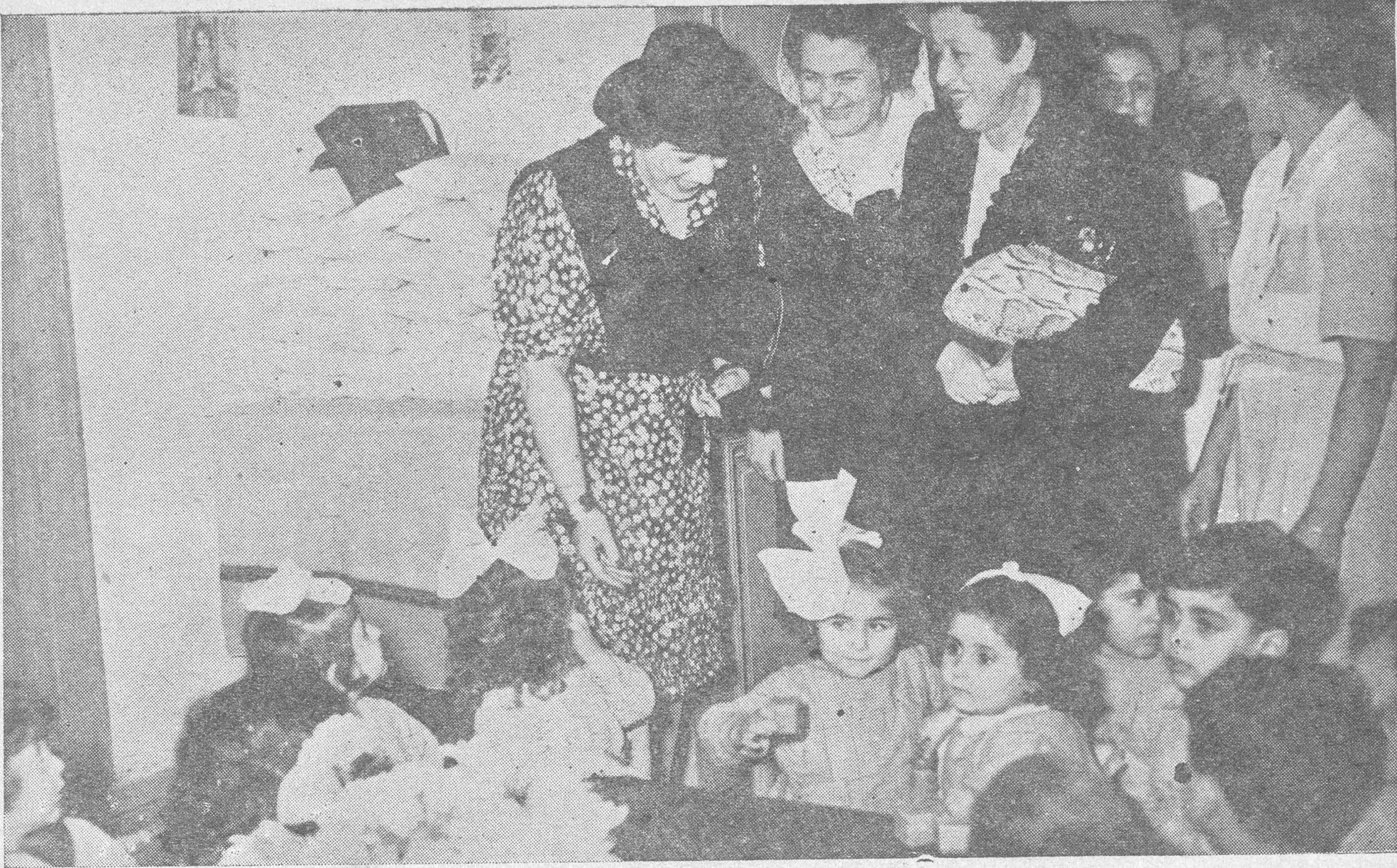 image/illustration region: neglected children gathered with women