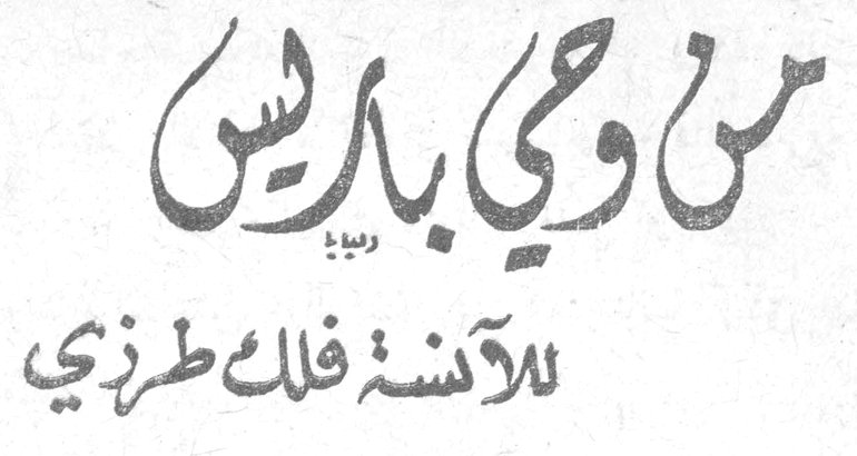 من وحي باريز للآنسة فلك طرزي