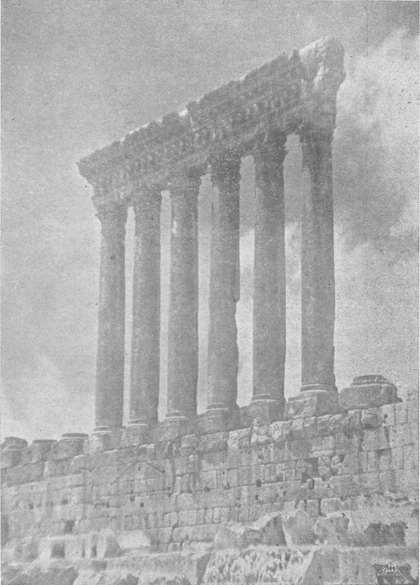 Photographie des six colonnes monumentales de Baalbeck au Liban