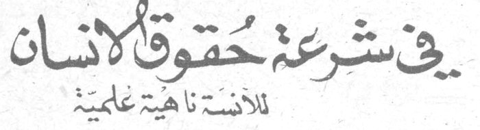 في شرعة حقوق الإنسان الآنسة ناهية علمية