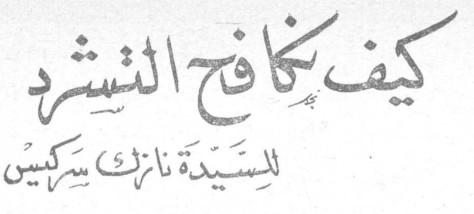 كيف نكافح التشرد للسيدة نازك سركيس