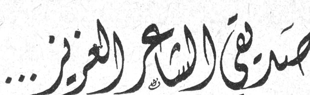 صديقي الشاعر العزيز...