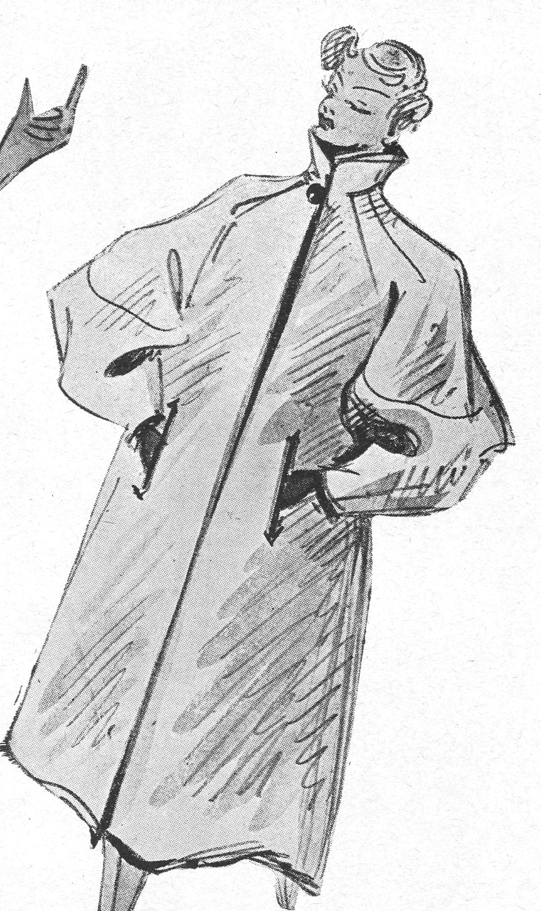 رسم أزياء لمعطف شتوي من فات