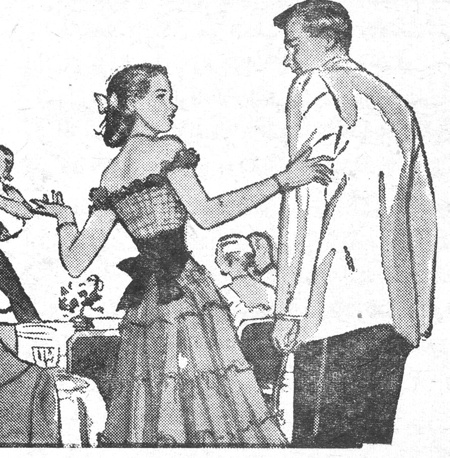 رسم توضيحي لآداب التوجه إلى حلبة الرقص