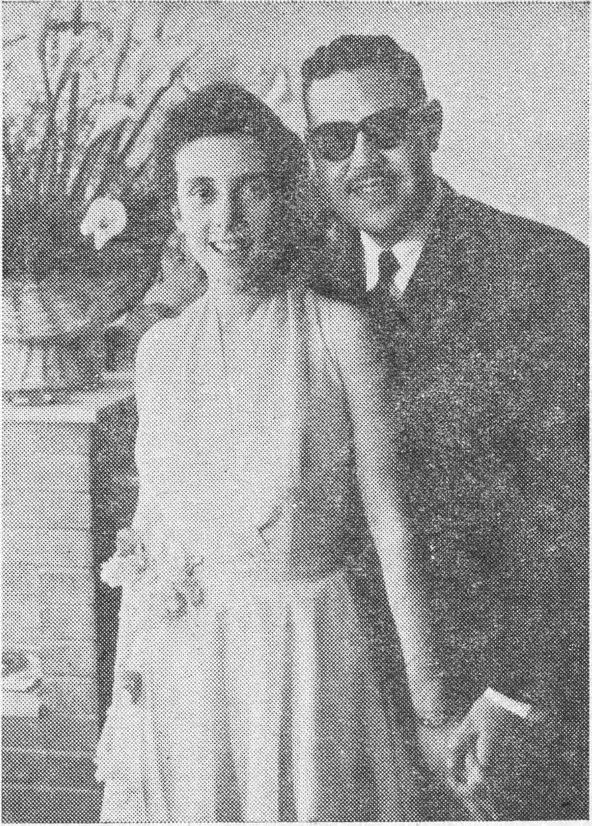 صورة العروسين ناهدة فضلي وغانم الدجاني
