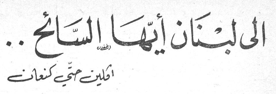 الى لبنان أيها السائح .. اكلين محمي كنعان
