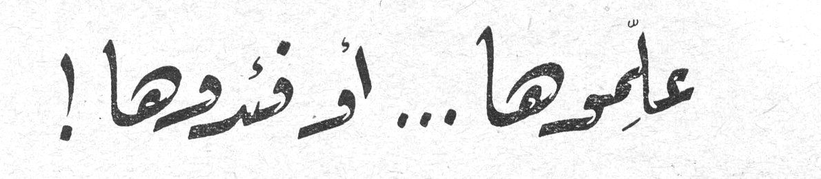 علّموها... أو فَنُّوها!