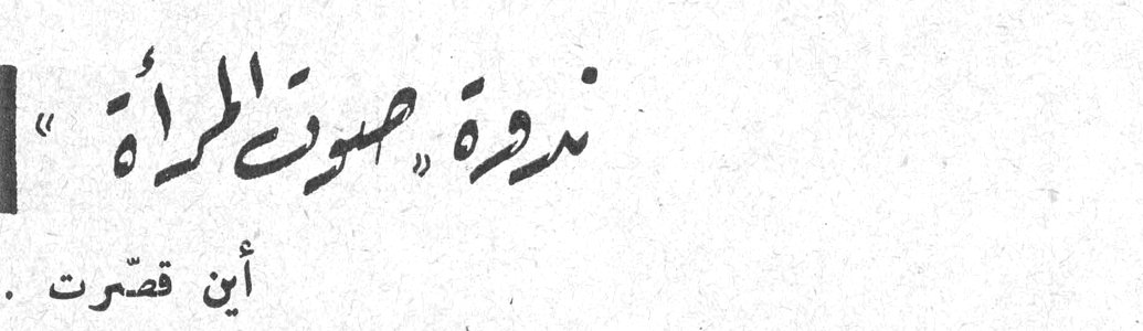 ندوة «صوت المرأة» - أين قصّرت