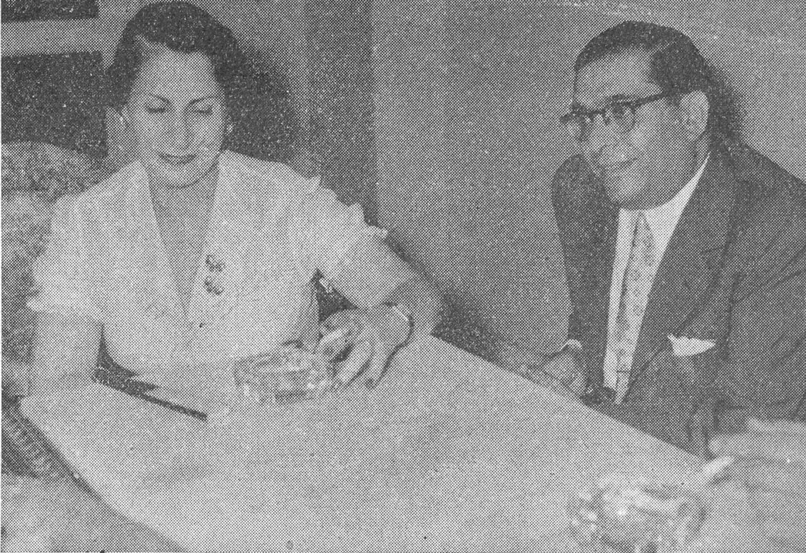 صورة الشاعر شفيق معلوف مع السيدة زوجته