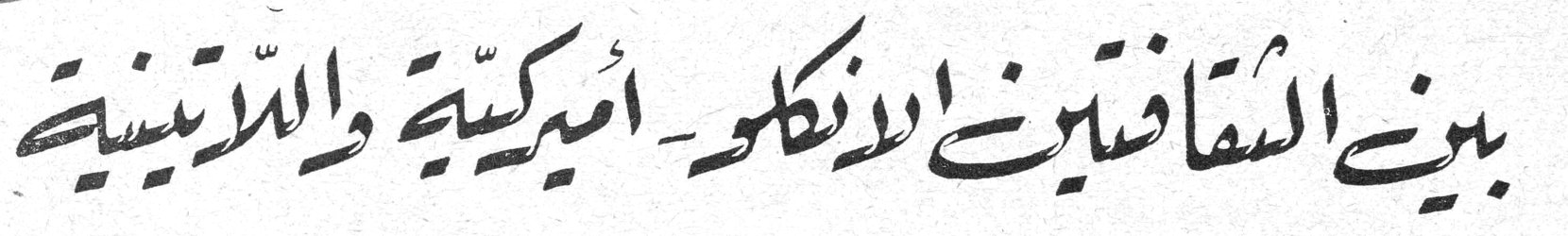 بين الثقافات الإنكلو - أميركية واللاتينية