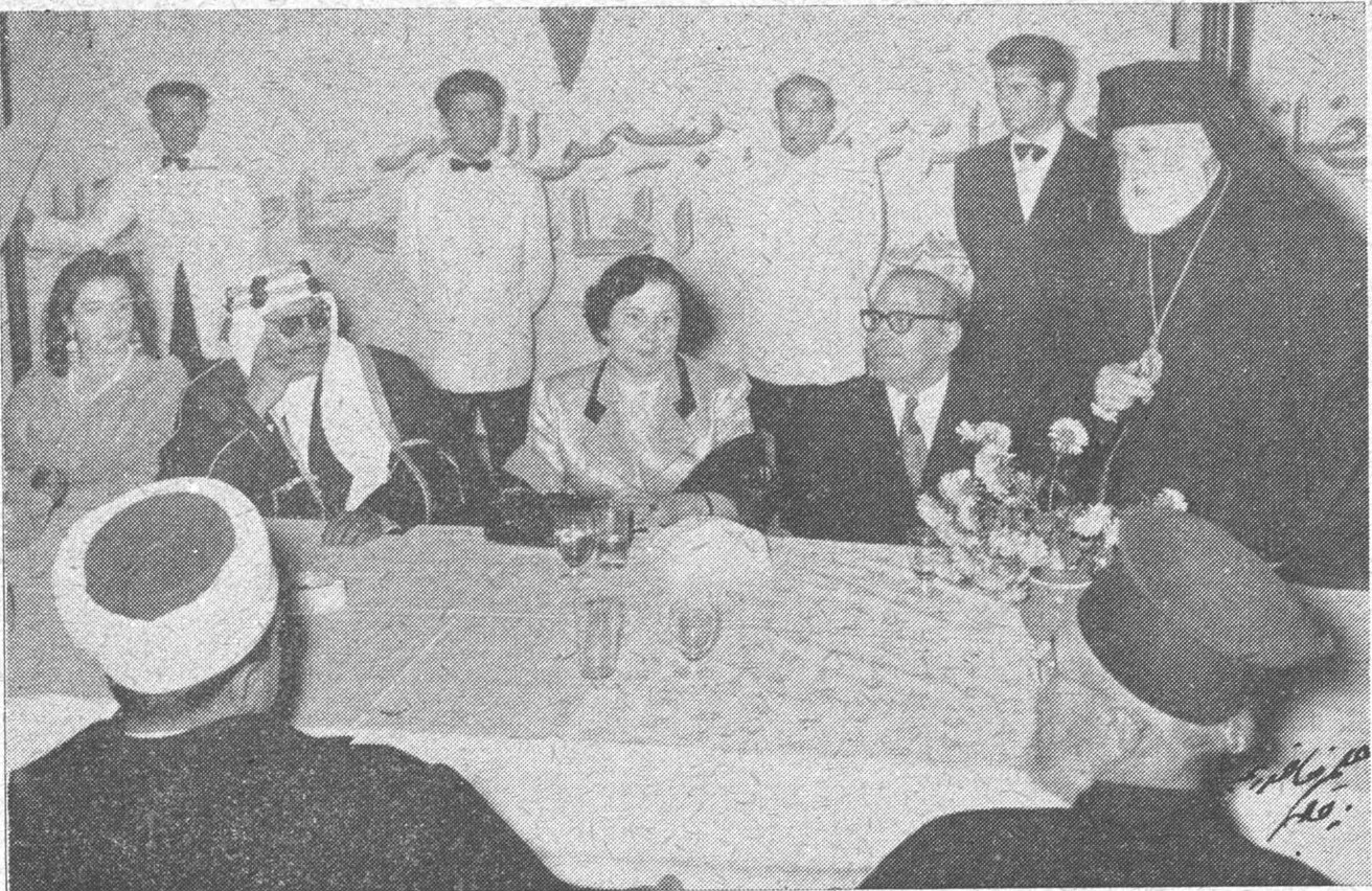 سيادة المطران نيفون سابا، فالدكتور سليم حيدر، اميلي نصرالله، الشيخ عبدالله الجابر الصباح وحرمه ليلى