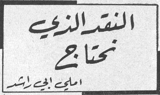 النقد الذي نحتاج أماني أبي راشد