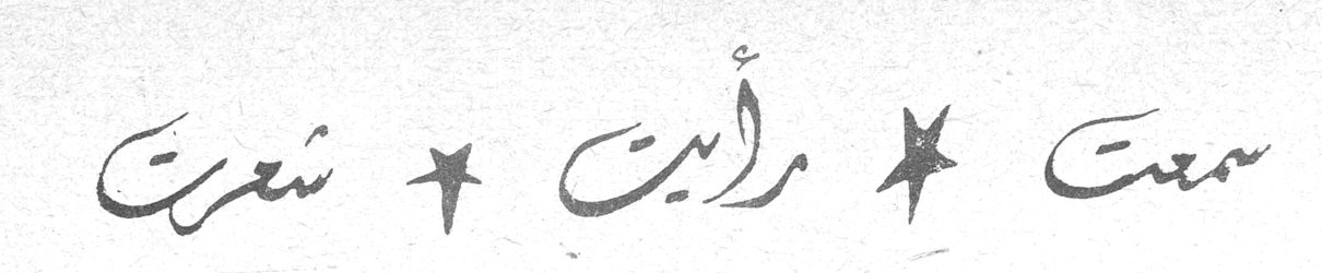 سمعت * رأيت * شعرت سمعت * رأيت * شعرت سمعت * رأيت * شعرت