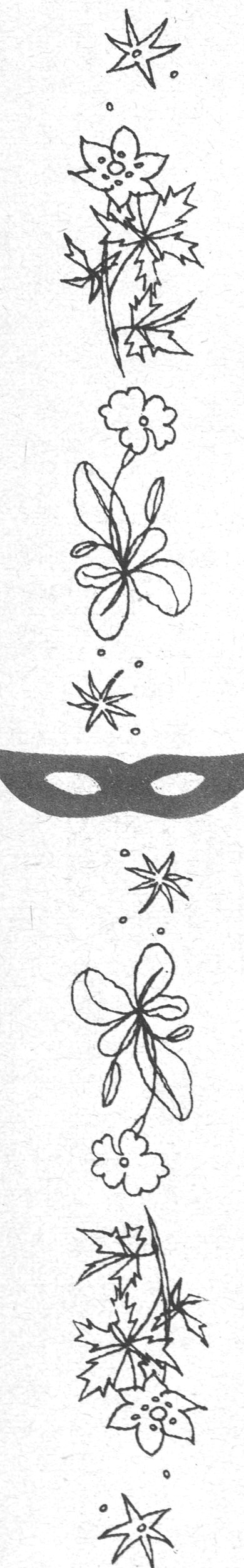 زخارف زهرية وقناع ونجوم
